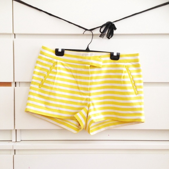J. Crew Pants - J Crew • NWOT striped yellow cotton shorts